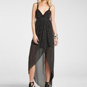 BCBGeneration High Low Polka Dot Maxi Dress